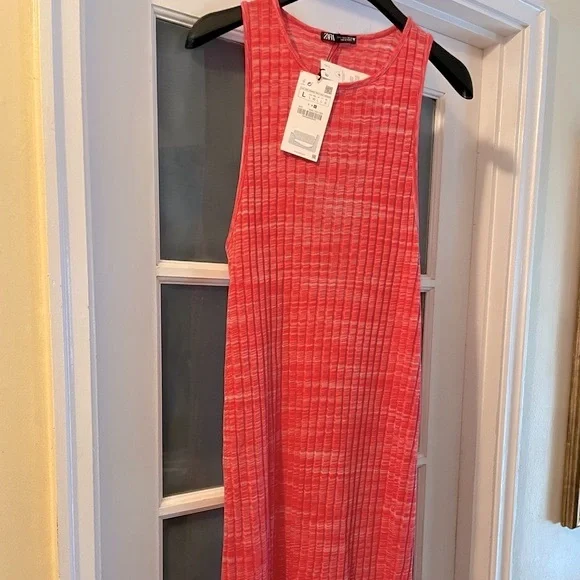 NWT Zara Sleeveless Open Back Knit Dress Sz M - Picture 7 of 7